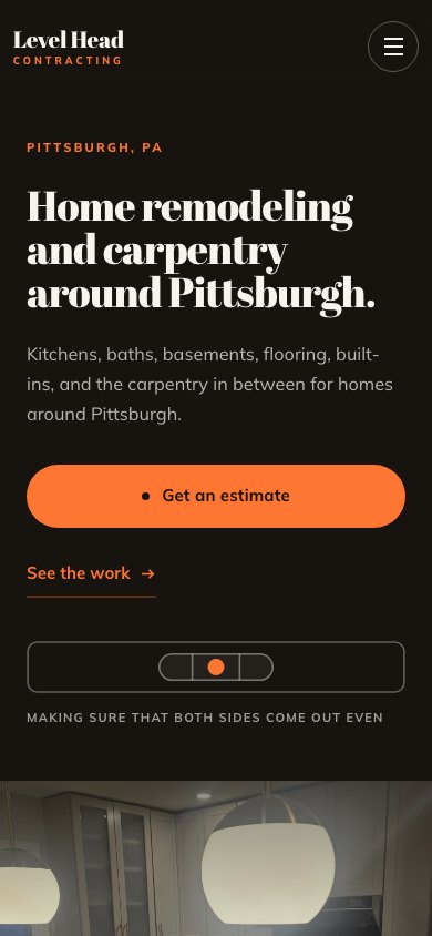 The new homepage on a phone